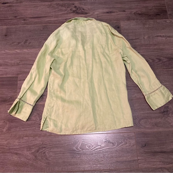 Mercer & Madison linen button up shirt lime green - Picture 2 of 7